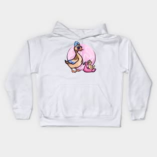 Swimming with ducks Kids Hoodie